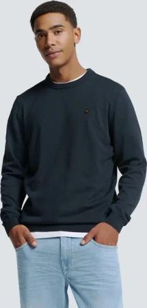 NO EXCESS Rundhalspullover "No Excess Zweifarbiger Pullover von Timeless Basics"