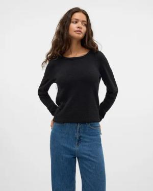 Vero Moda Rundhalspullover "VMCARE SHINE LS O-NECK PULLOVER", mit leichtem Glitzereffekt