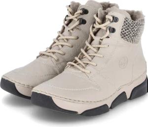 Rieker Schnürstiefeletten für Damen - Gr. 40 - beige - Textil & Synthetik