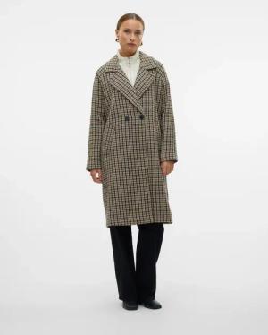 Vero Moda Langmantel "VMHANNAH LONG WOOL CHECK COAT GA BOO"