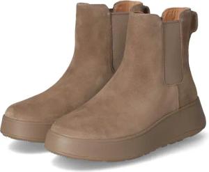 Fitflop Chelsea Boots F-MODE für Damen - Gr. 40,5 - grau - Rauleder