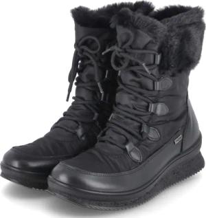 Beliana Winterboots für Damen - Gr. 42 - schwarz - Leder & Textil