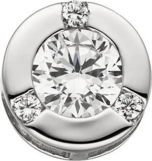 Schmuck Krone Kettenanhänger Anhänger 10mm 4 Zirkonia 925 Silber Damen, Silber 925