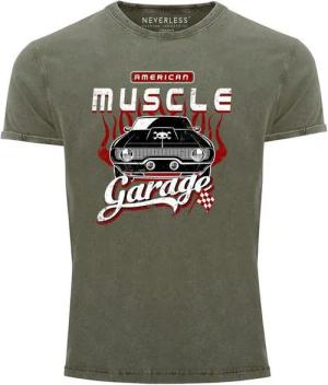 Neverless Print-Shirt Cooles Angesagtes Herren T-Shirt Vintage Shirt Retro American Muscle mit Print