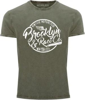 Neverless Print-Shirt Cooles Angesagtes Herren T-Shirt Vintage Shirt Brooklyn Racing Used mit Print