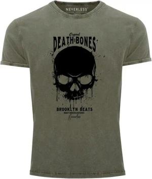 Neverless Print-Shirt Neverless® Herren T-Shirt Vintage Shirt Printshirt Skull Death and mit Print