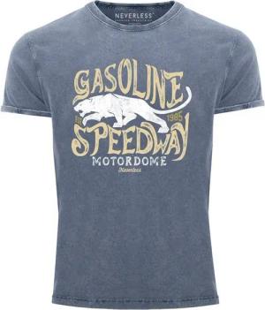 Neverless Print-Shirt Neverless® Herren T-Shirt Vintage Shirt Printshirt Gasoline Speedway mit Print