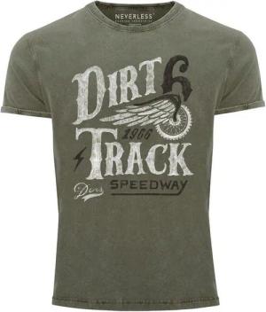 Neverless Print-Shirt Cooles Angesagtes Herren T-Shirt Vintage Shirt Dirt Track Racing mit Print