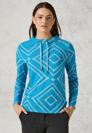 Cecil Damen Jaquard-Shirt in Blau, Gr: S