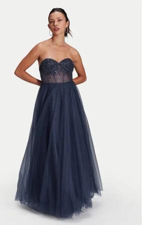 Swing Abendkleid 5AH023HK Dunkelblau Slim Fit