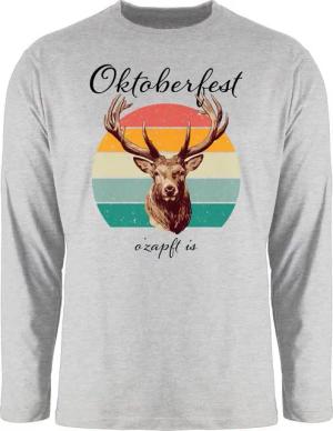 Shirtracer Rundhalsshirt Volksfest Hirsch, Vintage Design, O zapft is, Outfit, Traditionell Mode für Oktoberfest Herren