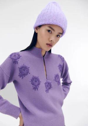 hessnatur Damen WUNDERKIND × HESSNATUR Pullover Relaxed aus Bio-Merinowolle mit Kaschmir - lila - Größe XS