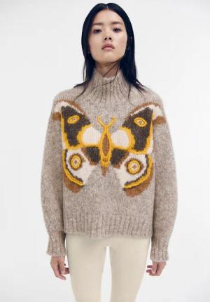 hessnatur Damen WUNDERKIND × HESSNATUR Pullover Oversized aus Alpakamix - grau - Größe onesize