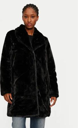 Vila Pelzmantel Ebba 14098292 Schwarz Regular Fit