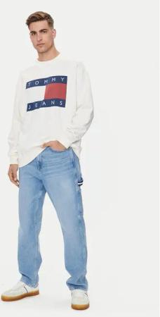 Tommy Jeans Sweatshirt Big Flag DM0DM19222 Weiß Relaxed Fit
