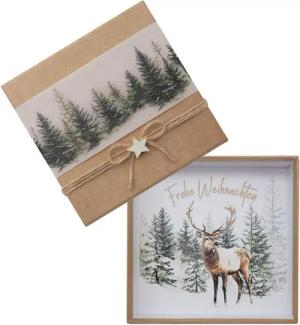 ZauberDeko Geschenkbox Gelgeschenk Kraft Banderole Wald Hirsch Fuchs Stern Weihnachten