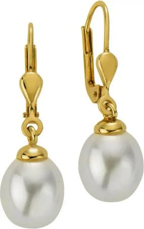 Firetti Paar Ohrhaken Schmuck Geschenk Gold 333 Ohrschmuck Ohrringe Perlen, Made in Germany - mit Süßwasserzuchtperle