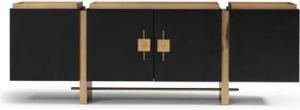 JVmoebel Sideboard Schwarz Sideboard Schrank Kommode Holz Modern Design Gold (1 St., Sideboard), Made in Europa