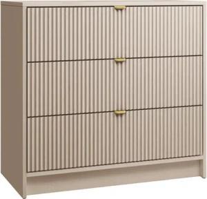 MIRJAN24 Kommode Tireno 3SZ (mit drei Schubladen), Aluminiumgriff in der Farbe Gold