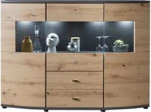 58 aufm Kessel Highboard Jacinthe 160x117x42 Anrichte Artisan Eiche/Anthrazit 10192 (Sparset, 1 St., Anrichte inkl. Premiumversand), Türen und Schubladen mit Selbsteinzug und Dämpfung