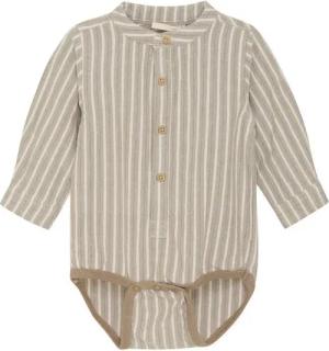 Minymo Langarmbody Minymo Baby Hemdbody Taupe Gray