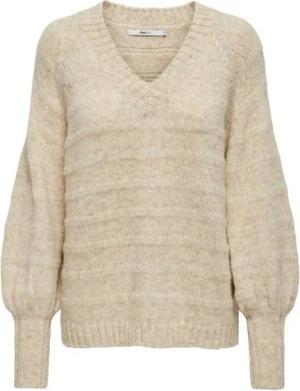 ONLY V-Ausschnitt-Pullover (1-tlg) Drapiert/gerafft