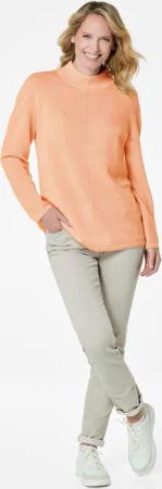 Kuschelweicher Kaschmirpullover mit Kragen - pfirsich - Gr. 20 von Goldner Fashion