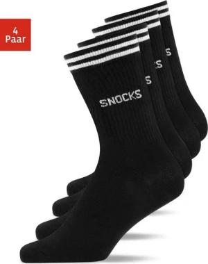 SNOCKS Sportsocken Hohe Tennissocken mit Streifen für Damen & Herren (4-Paar) aus Bio-Baumwolle, stylish für jedes Outfit