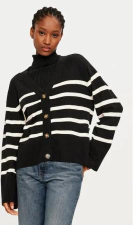 Pieces Strickjacke Sia 17150971 Schwarz Loose Fit