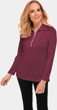 GOLDNER Langarmshirt Flauschiges Troyer- Shirt