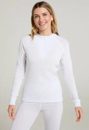 Talus Damen Langarmshirt mit Reißverschluss - Weiss