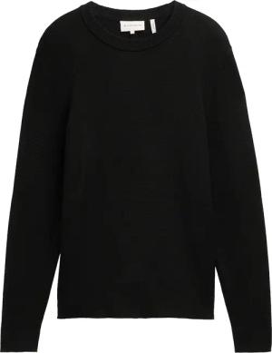 TOM TAILOR Herren Comfort Wool - Pullover mit Struktur, schwarz, Uni, Gr. XXL