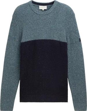 TOM TAILOR Herren Strickpullover mit Strukturmix, blau, Meliert, Gr. L