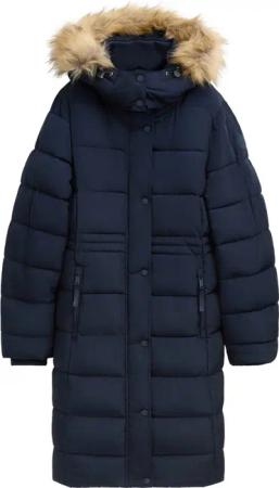 TOM TAILOR Damen Wasserabweisender Puffermantel, blau, Uni, Gr. XS