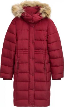 TOM TAILOR Damen Wasserabweisender Puffermantel, rot, Uni, Gr. L