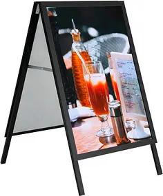 update displays Kundenstopper HardLine schwarz DIN A1 2 Fächer
