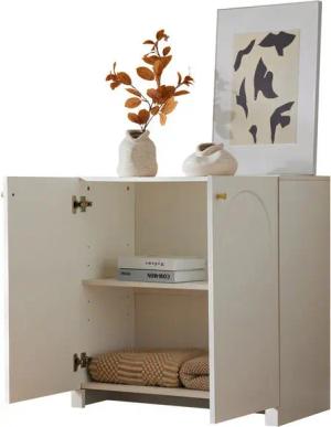 OKWISH Sideboard mit viel Stauraum (Kommode, Schrank, Standschrank, 1 St., Highboard mit 2 Türen), mit Bogenmuster, goldenen Griffen, 80*40*80 cm