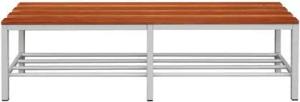 Steelboxx Sitzbank Sitzbank mit Schuhrost Umkleidebank lichtgrau/buche 400 x 1000 x 400 (1-St), Gestell: RAL 7035 Lichtgrau / Sitzbankauflagen: Buche