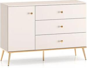 Lomadox Kommode STRUGA-131, in kaschmir, goldfarbene Griffe, 120cm breit, Kommodenschrank