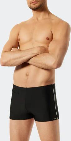 Badehose mit Reißverschluss-Tasche Wirkware recycelt feiner Streifen schwarz - Nautical Casual 8