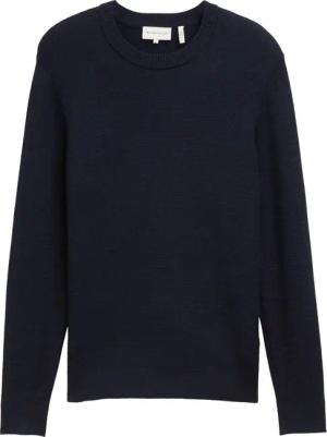 TOM TAILOR Herren Comfort Wool - Pullover mit Struktur, blau, Meliert, Gr. XL