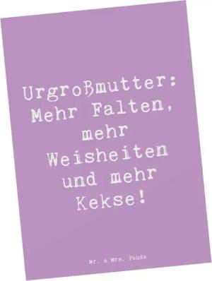 Mr. & Mrs. Panda Postkarte Spruch Urgroßmutter Weisheiten - Lavendeltraum - Geschenk, Erfahrung