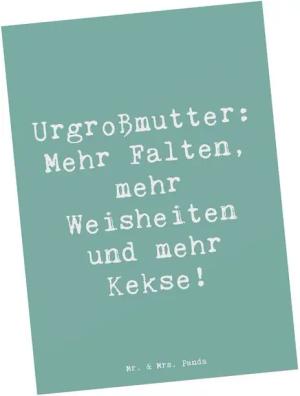 Mr. & Mrs. Panda Postkarte Spruch Urgroßmutter Weisheiten - Meeresbrise - Geschenk, Erfahrung, A