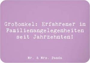 Mr. & Mrs. Panda Magnet Spruch Großonkel Erfahrung - Lavendeltraum - Geschenk, Rat, Dankeschö (1-St)