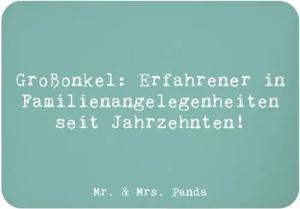Mr. & Mrs. Panda Magnet Spruch Großonkel Erfahrung - Meeresbrise - Geschenk, Kühlschrankmagne (1-St)