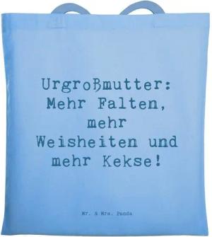 Mr. & Mrs. Panda Tragetasche Spruch Urgroßmutter Weisheiten - Sky Blue - Geschenk, Erfahrung, Ahne (1-tlg)