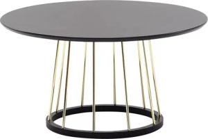 furnicato Couchtisch Rund 80 cm Schwarz Gold Sofatisch modern Kaffeetisch
