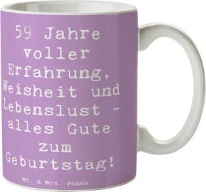 Mr. & Mrs. Panda Tasse Spruch 59. Geburtstag - Lavendeltraum - Geschenk, Erfahrung, alles Gu, Keramik