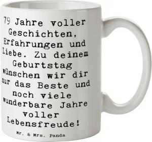 Mr. & Mrs. Panda Tasse Spruch 79. Geburtstag - Weiß - Geschenk, Glückwünsche, Erfahrungen, K, Keramik