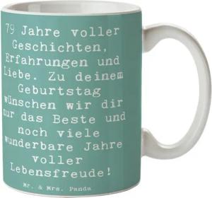 Mr. & Mrs. Panda Tasse Spruch 79. Geburtstag - Meeresbrise - Geschenk, Erfahrungen, Geschich, Keramik
